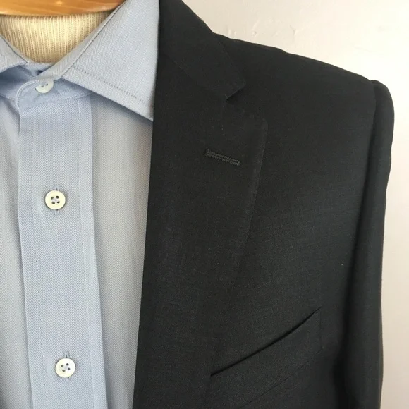 Laurentino 38r mens suit solid charcoal 2 piece 100% wool 2 button NWT ea0174